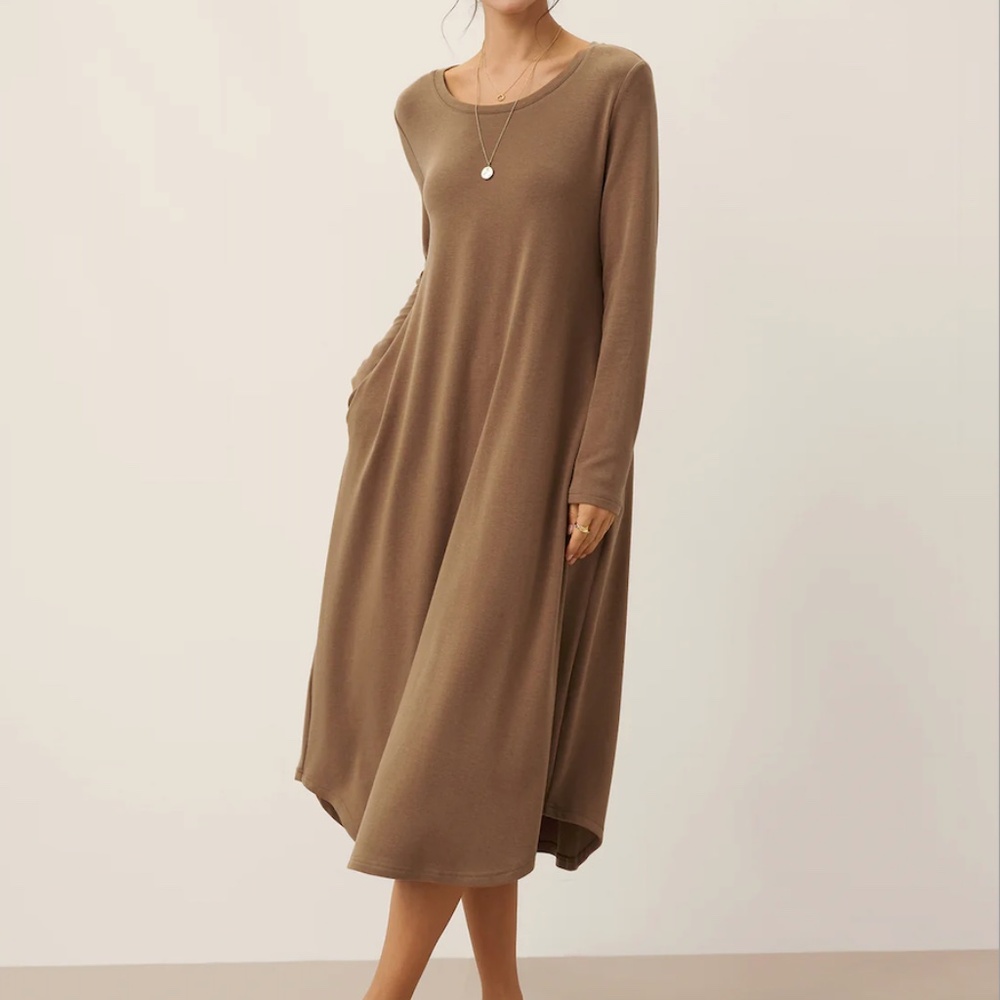 Lenzing Tencel Modal® A-Line Curved Hem Stretch Maxi Dress KAYLA